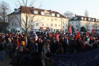 Blick auf die Menge der Demonstranten