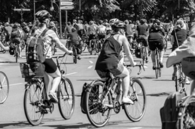 Foto einer früheren Fahrrad Demo