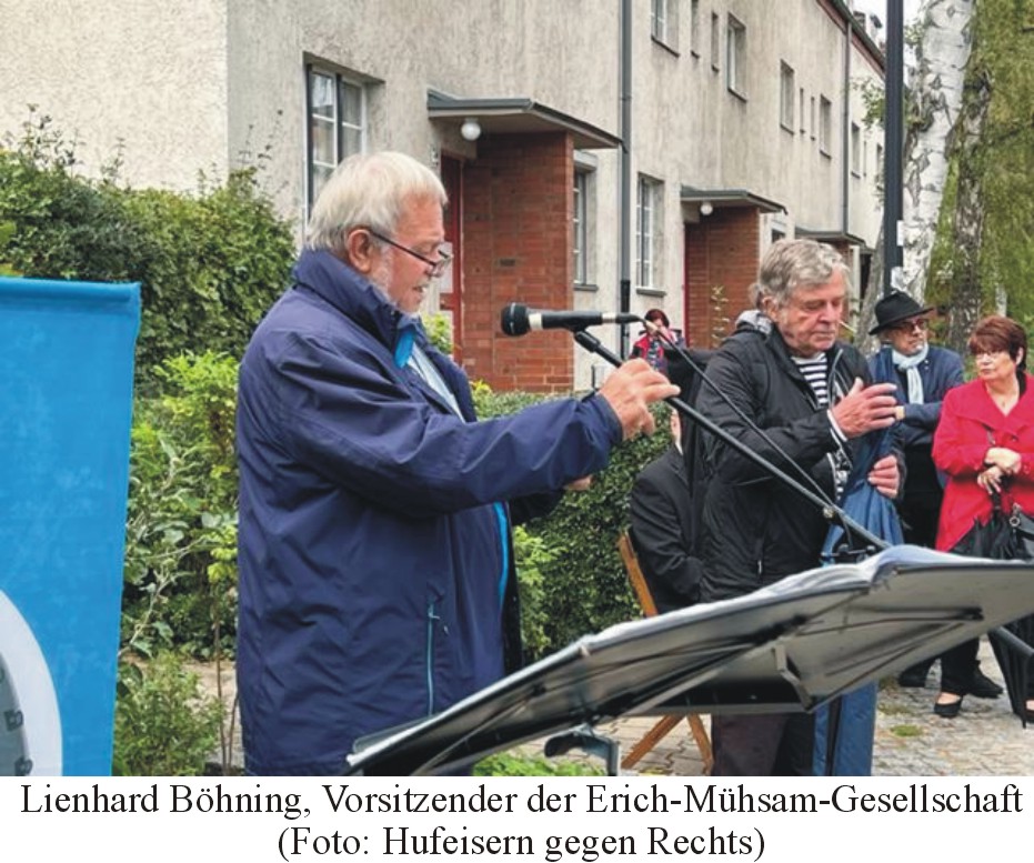 Lienhard Böhning, Vorsitzender der Erich-Mühsam-Gesellschaft (Foto: Hufeisern gegen Rechts)
