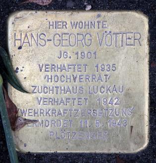 Stolperstein für Hans-Georg Vötter